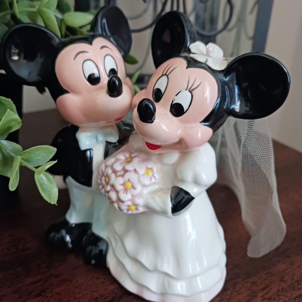Vintage Disney China Mickey and Minnie Wedding Figurine
